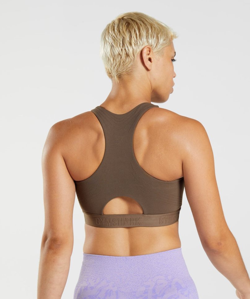 Gymshark 315 Performance High Neck Sport Bh Dam Mörkbruna | SE-94206I