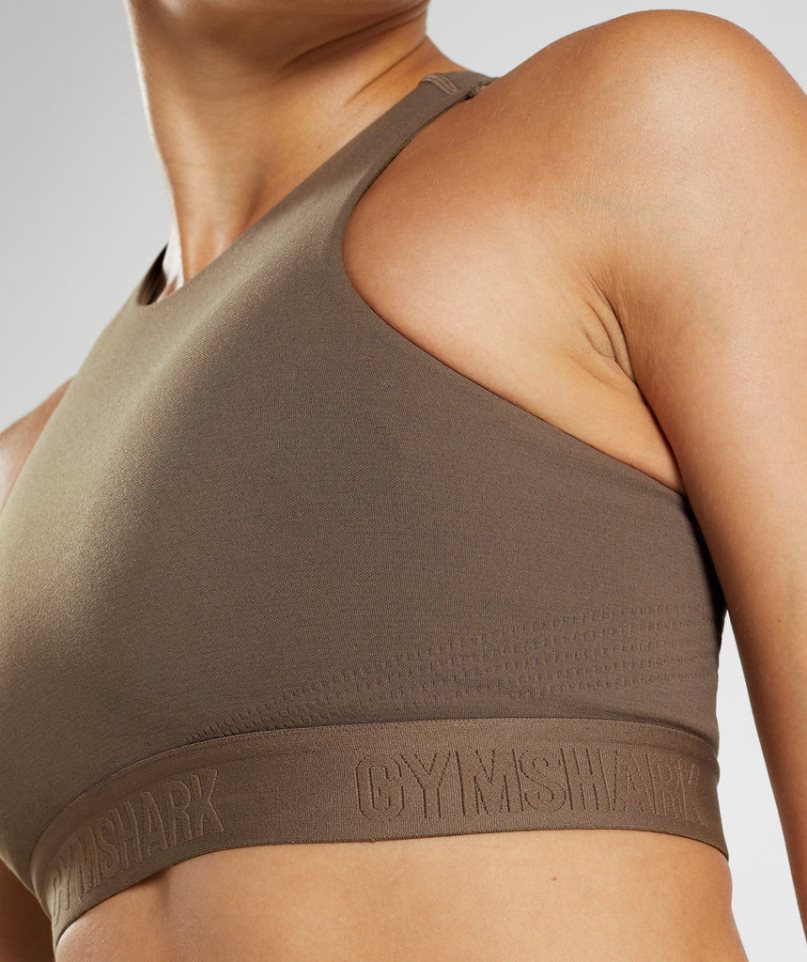 Gymshark 315 Performance High Neck Sport Bh Dam Mörkbruna | SE-94206I