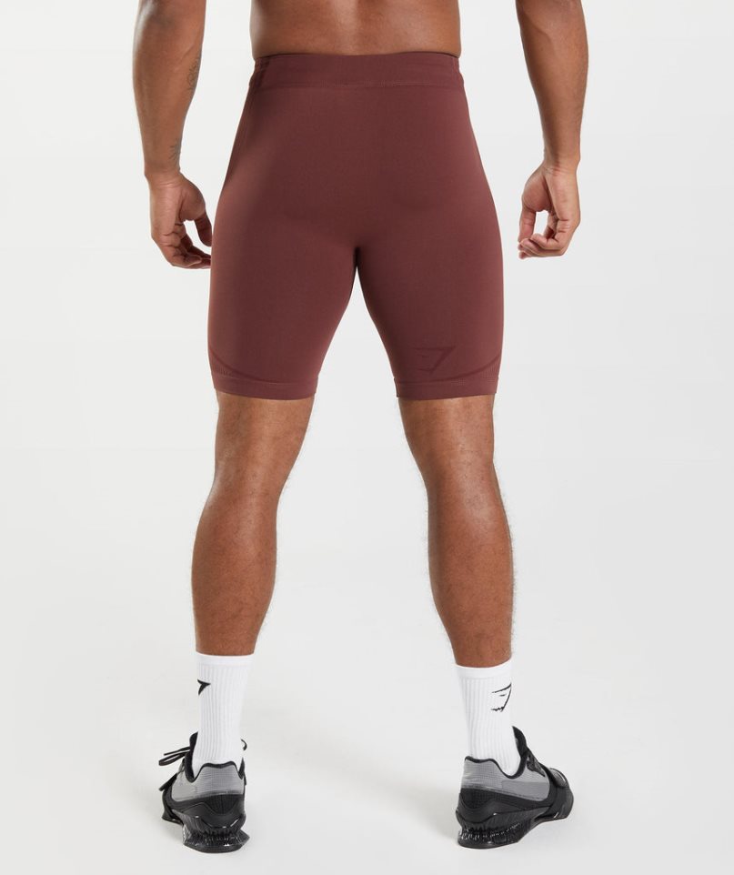 Gymshark 315 Seamless 1/2 Shorts Herr Vinröda | SE-54371P