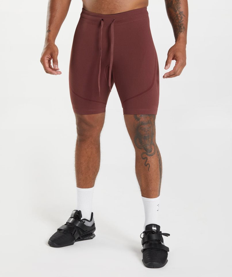 Gymshark 315 Seamless 1/2 Shorts Herr Vinröda | SE-54371P