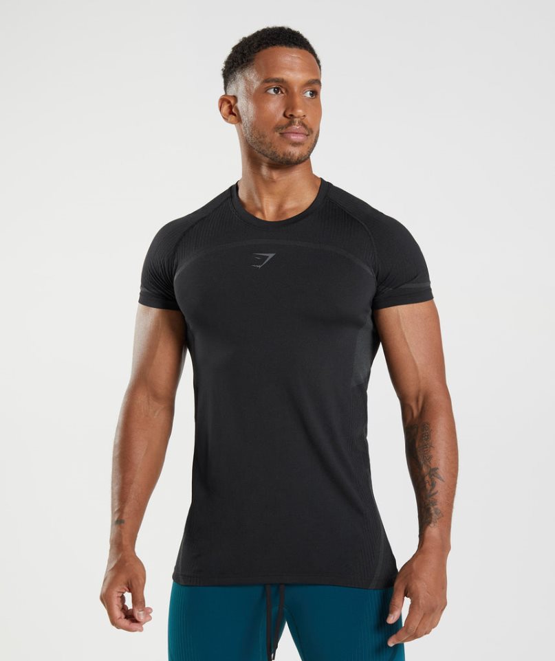 Gymshark 315 Seamless T-shirt Herr Svarta | SE-36978X