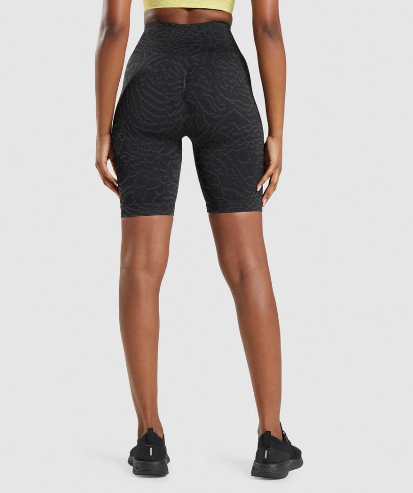 Gymshark Adapt Animal Seamless Cycling Shorts Dam Svarta | SE-14638U