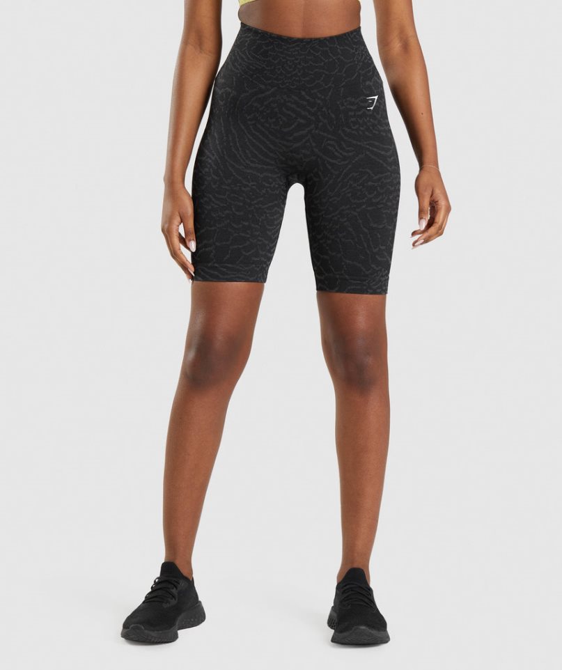 Gymshark Adapt Animal Seamless Cycling Shorts Dam Svarta | SE-14638U