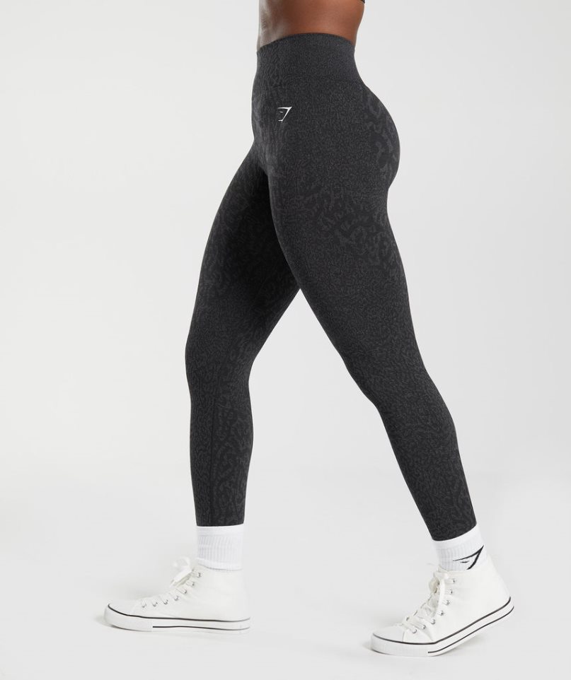 Gymshark Adapt Animal Seamless Leggings Dam Svarta | SE-14308T