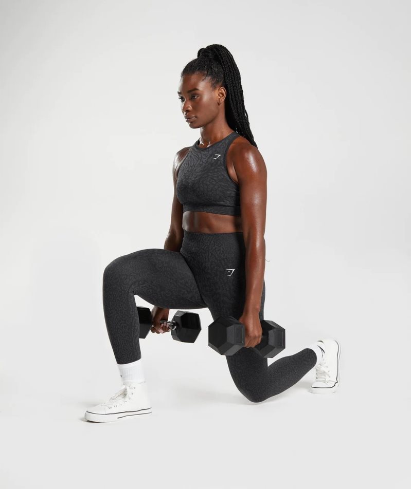 Gymshark Adapt Animal Seamless Leggings Dam Svarta | SE-14308T