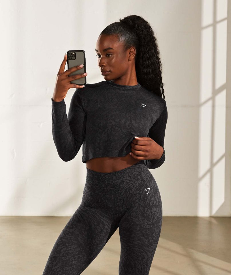 Gymshark Adapt Animal Seamless Leggings Dam Svarta | SE-29036A