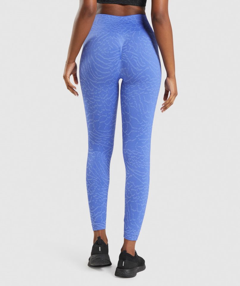 Gymshark Adapt Animal Seamless Leggings Dam Blå | SE-91304G