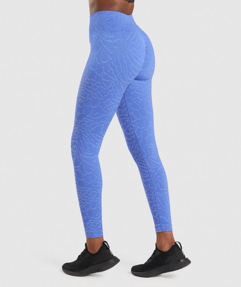 Gymshark Adapt Animal Seamless Leggings Dam Blå | SE-91304G