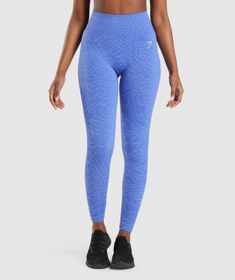 Gymshark Adapt Animal Seamless Leggings Dam Blå | SE-91304G