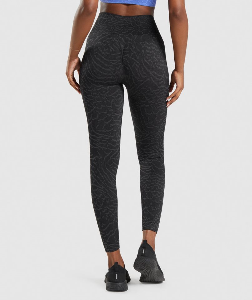 Gymshark Adapt Animal Seamless Leggings Dam Svarta | SE-98425O