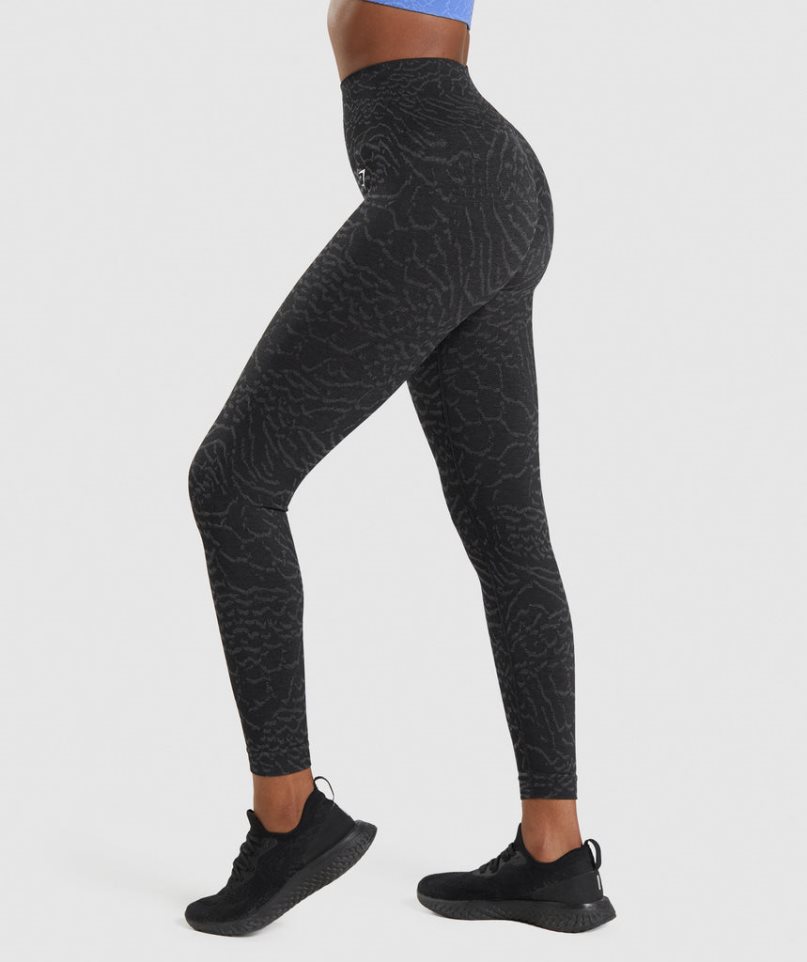 Gymshark Adapt Animal Seamless Leggings Dam Svarta | SE-98425O