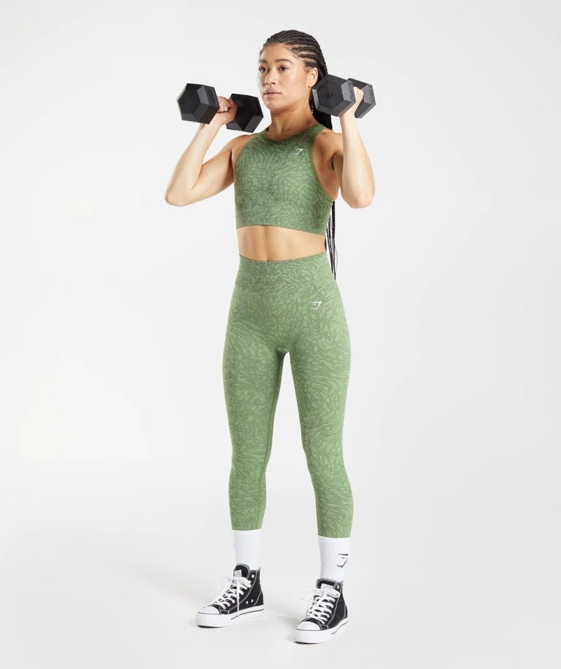 Gymshark Adapt Animal Seamless Sport Bh Dam Gröna | SE-59483L