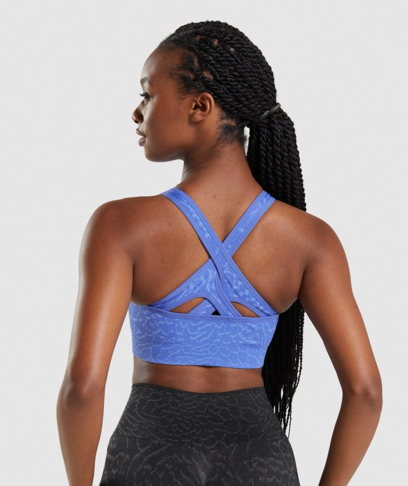 Gymshark Adapt Animal Seamless Sport Bh Dam Blå | SE-86342Y