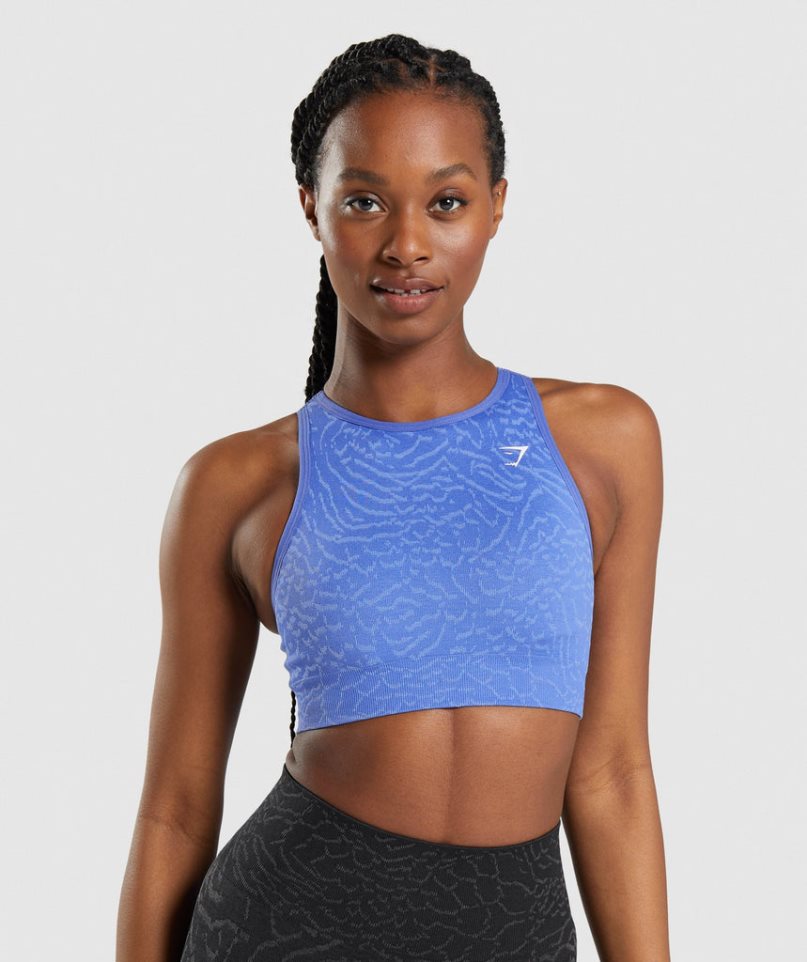 Gymshark Adapt Animal Seamless Sport Bh Dam Blå | SE-86342Y