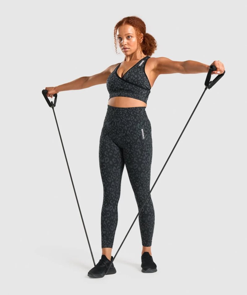 Gymshark Adapt Animal Seamless Sport Bh Dam Svarta | SE-96301I