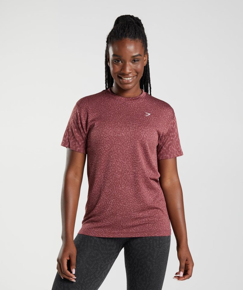 Gymshark Adapt Animal Seamless T-shirt Dam Rosa | SE-45731Y