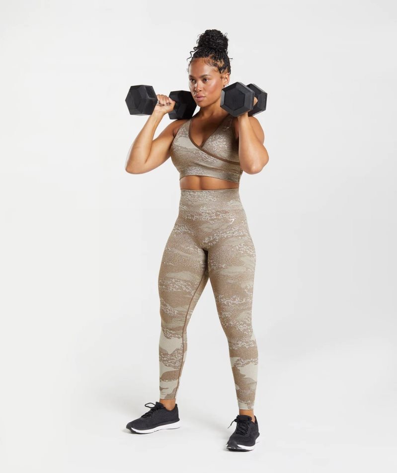 Gymshark Adapt Camo Seamless Leggings Dam Olivgröna | SE-15029H