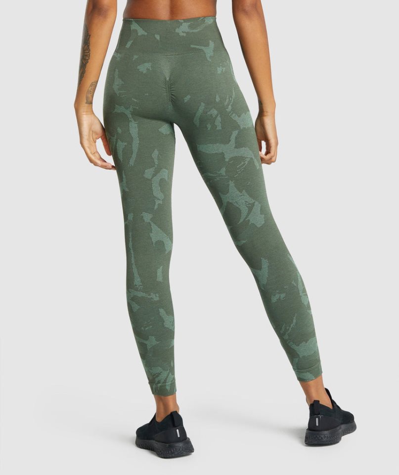 Gymshark Adapt Camo Seamless Leggings Dam Gröna | SE-30924M