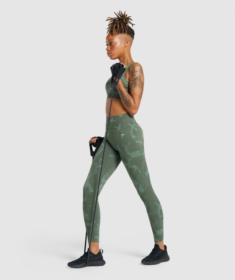 Gymshark Adapt Camo Seamless Leggings Dam Gröna | SE-30924M