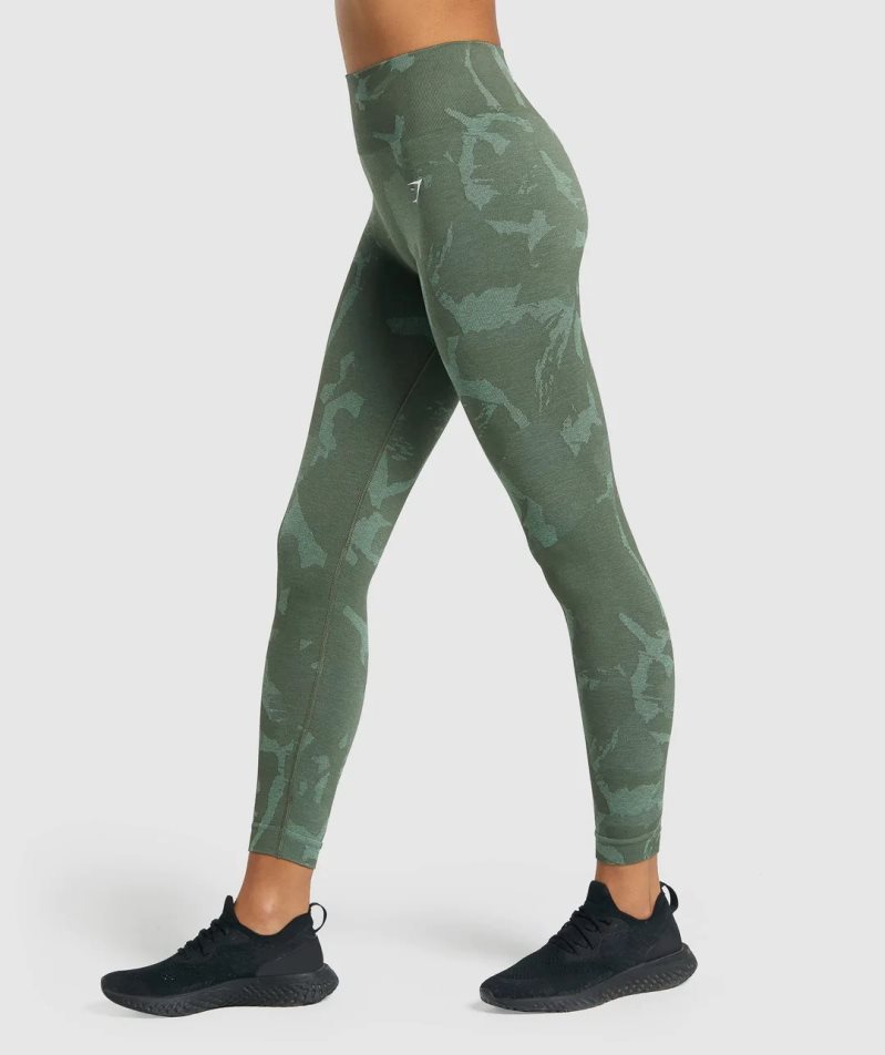 Gymshark Adapt Camo Seamless Leggings Dam Gröna | SE-30924M