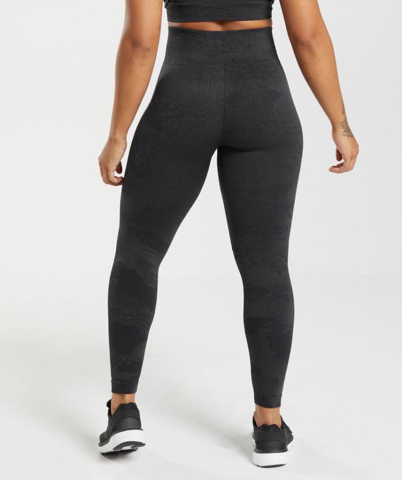 Gymshark Adapt Camo Seamless Leggings Dam Svarta | SE-59142R