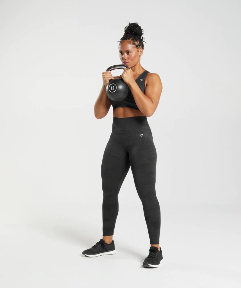 Gymshark Adapt Camo Seamless Leggings Dam Svarta | SE-59142R