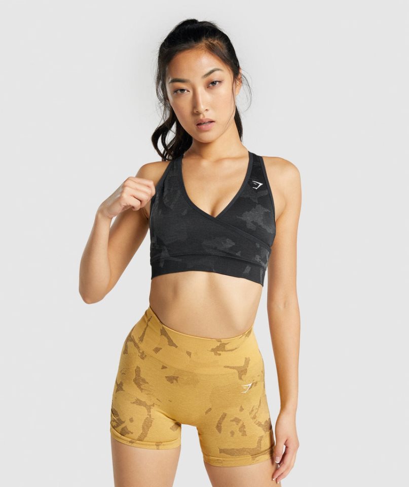 Gymshark Adapt Camo Seamless Sport Bh Dam Svarta | SE-51906N