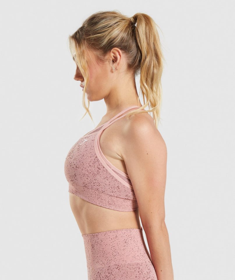 Gymshark Adapt Fleck Seamless Sport Bh Dam Rosa | SE-14682V