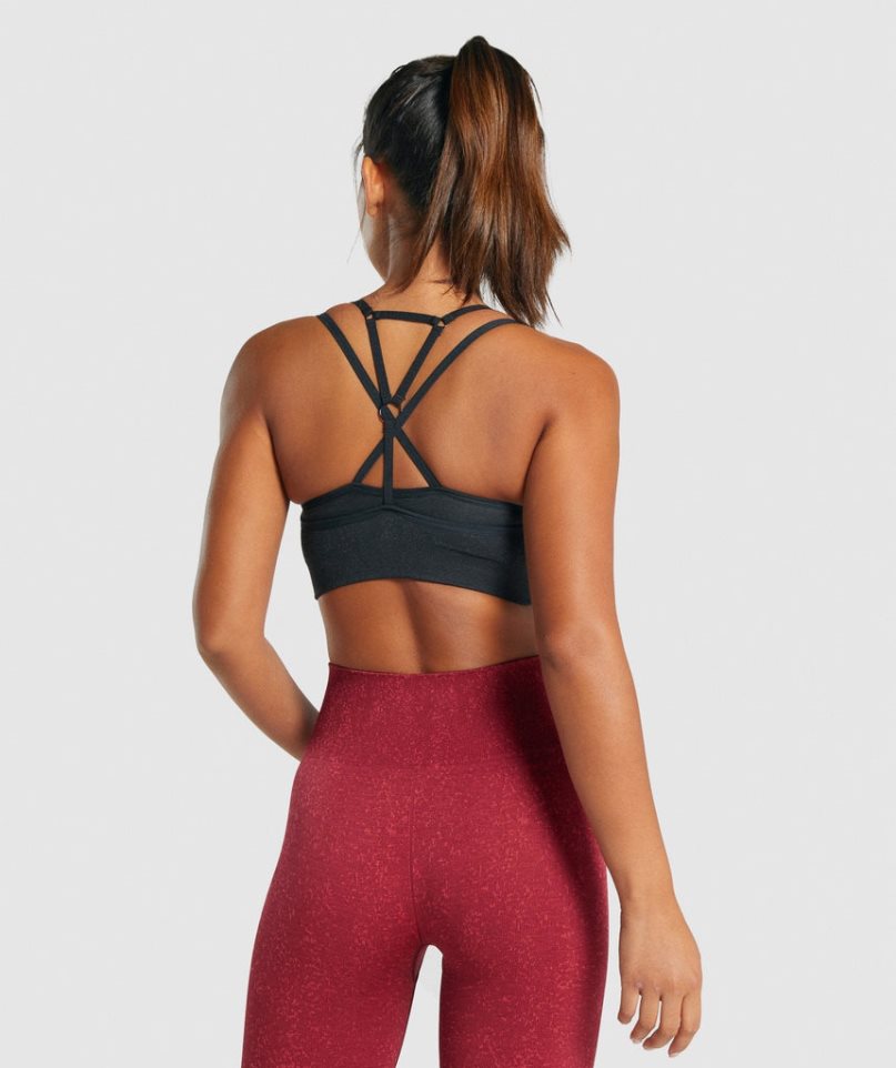 Gymshark Adapt Fleck Seamless Sport Bh Dam Svarta | SE-15034L