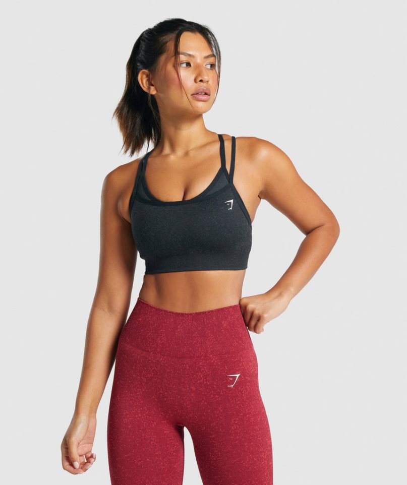 Gymshark Adapt Fleck Seamless Sport Bh Dam Svarta | SE-15034L