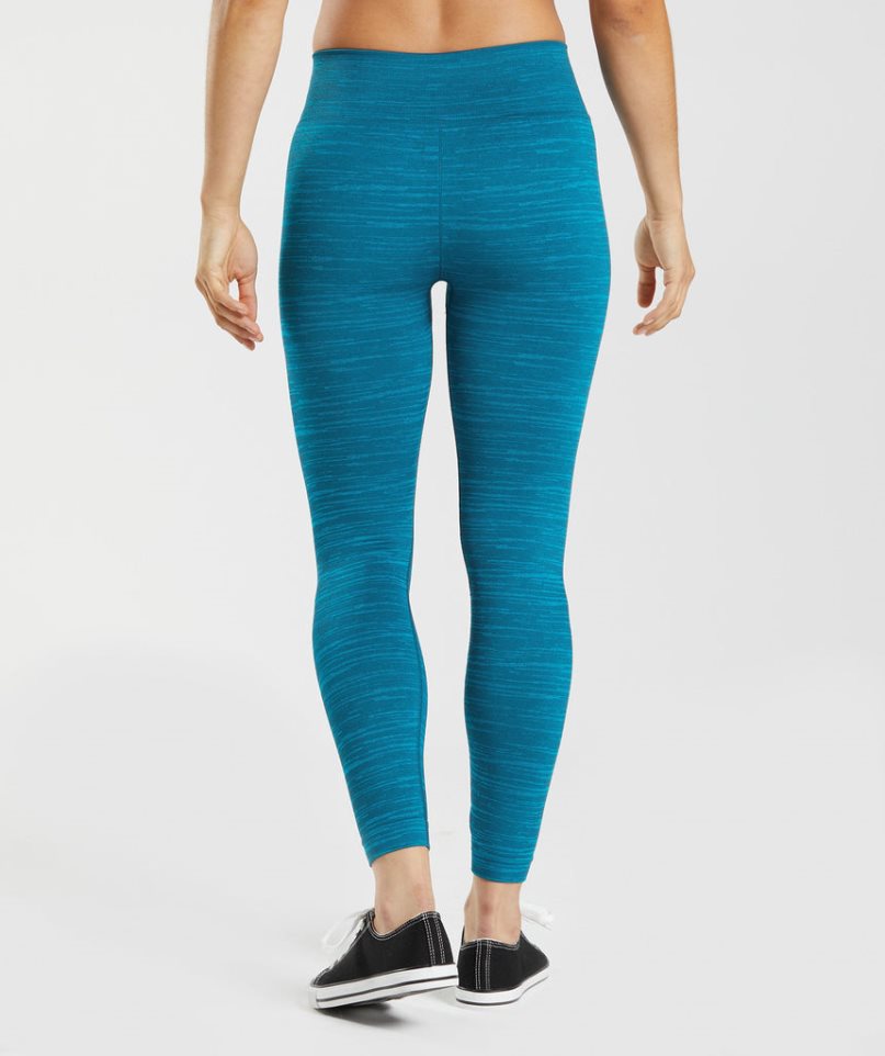 Gymshark Adapt Marl Seamless Leggings Dam Blå | SE-17253H