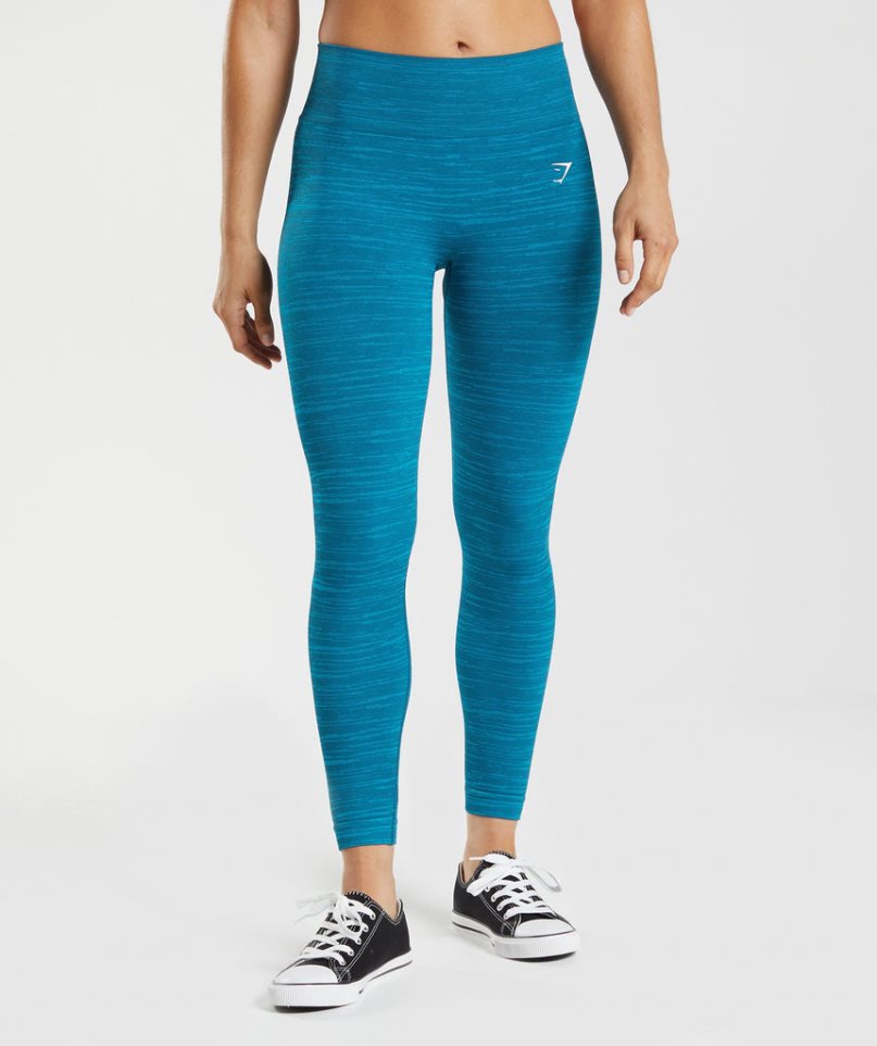 Gymshark Adapt Marl Seamless Leggings Dam Blå | SE-17253H