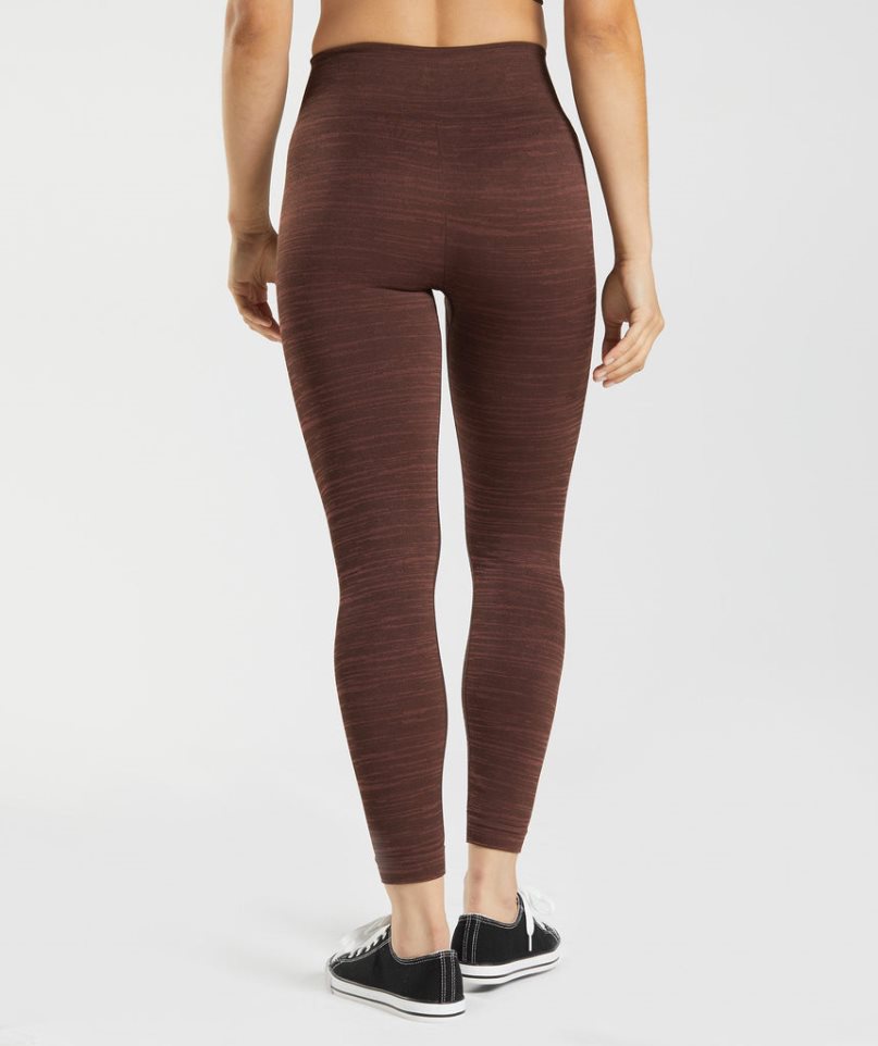 Gymshark Adapt Marl Seamless Leggings Dam Mörkbruna | SE-34021C