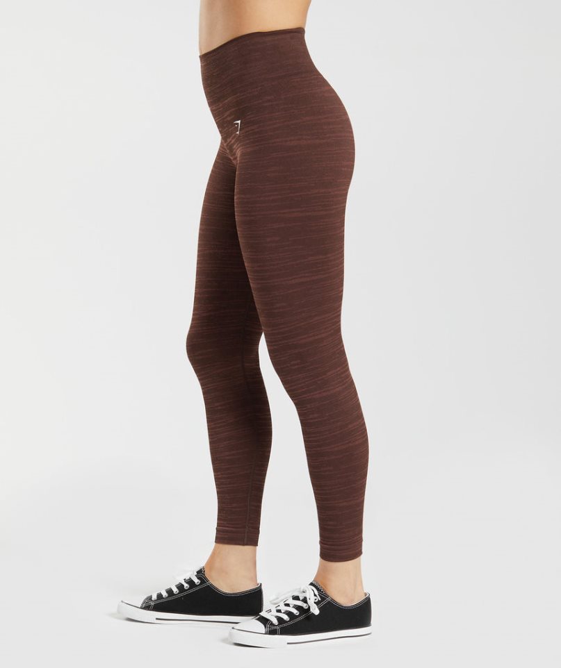 Gymshark Adapt Marl Seamless Leggings Dam Mörkbruna | SE-34021C