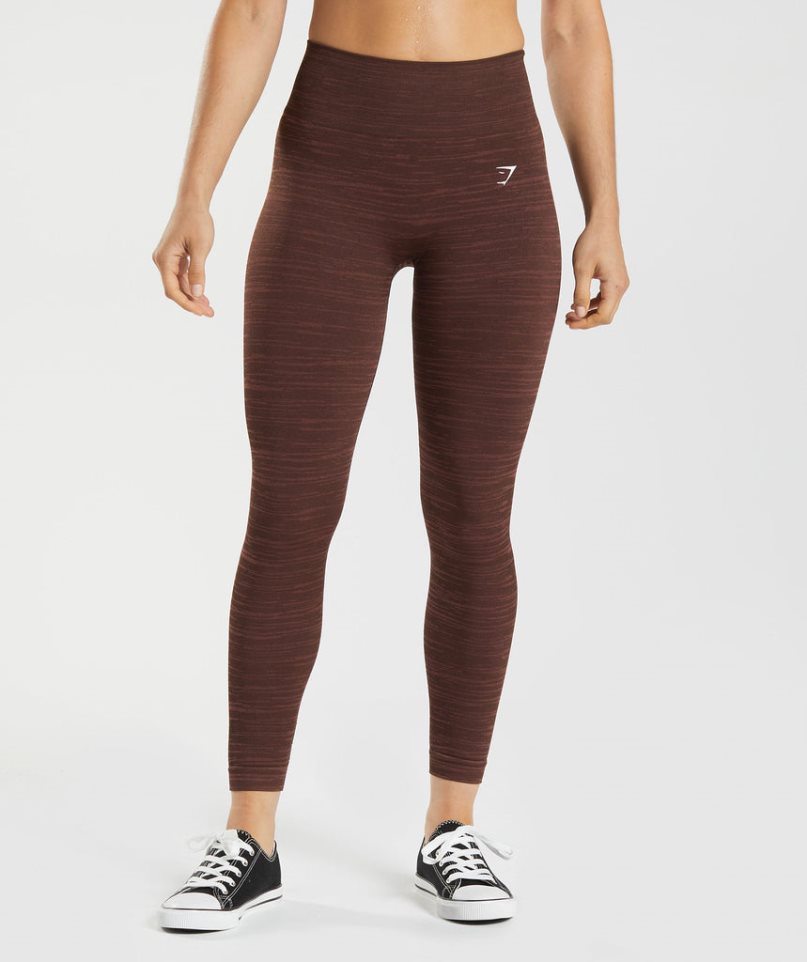 Gymshark Adapt Marl Seamless Leggings Dam Mörkbruna | SE-34021C