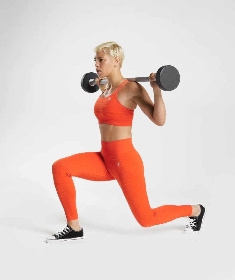 Gymshark Adapt Marl Seamless Sport Bh Dam Orange | SE-60821D