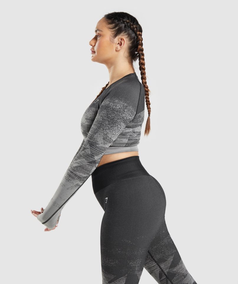 Gymshark Adapt Ombre Beskurna Toppar Dam Grå | SE-08231V