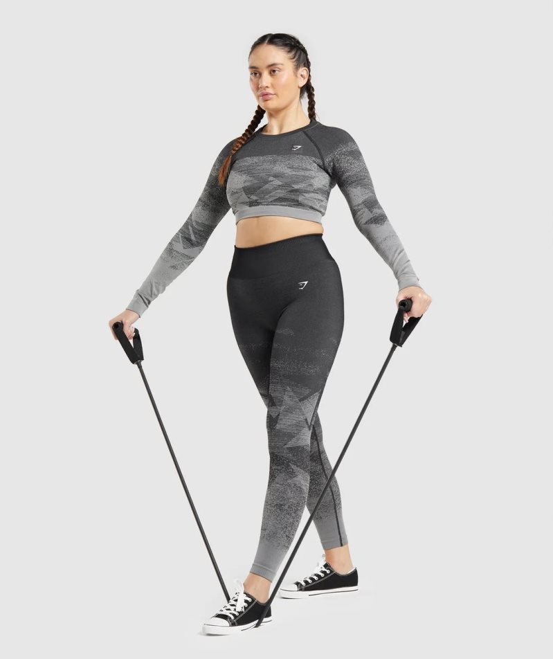 Gymshark Adapt Ombre Beskurna Toppar Dam Grå | SE-08231V