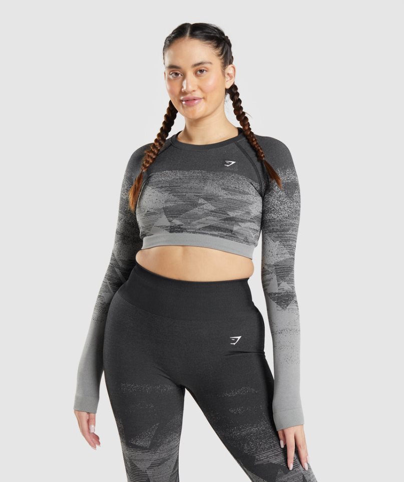 Gymshark Adapt Ombre Beskurna Toppar Dam Grå | SE-08231V