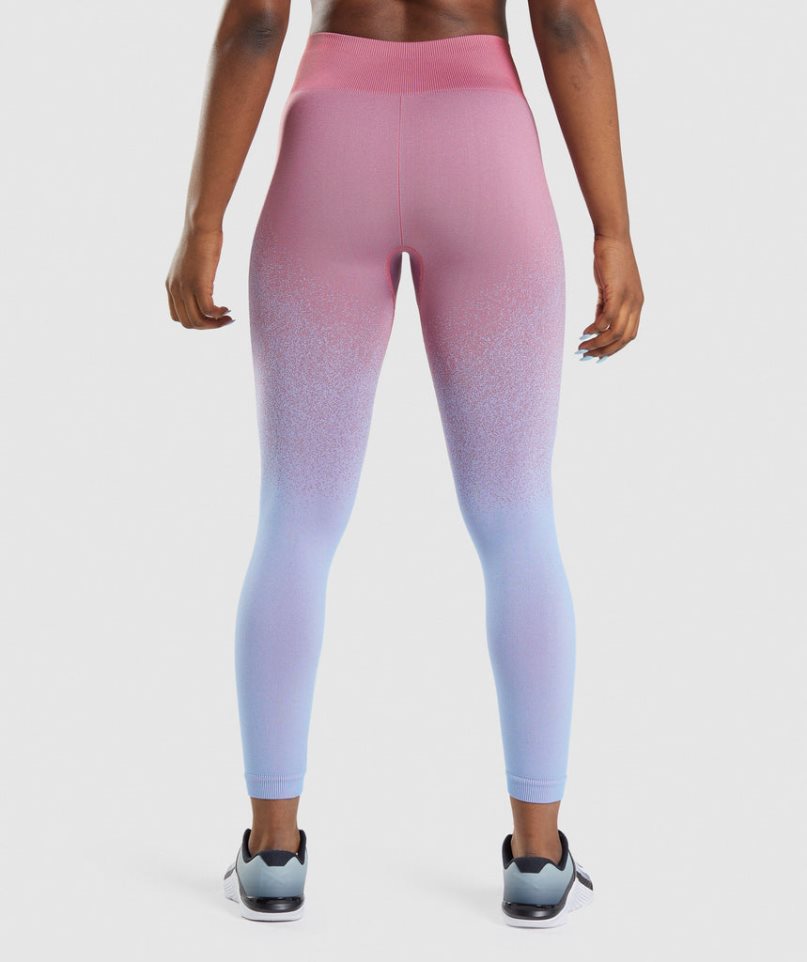 Gymshark Adapt Ombre Seamless Leggings Dam Rosa Ljusblå | SE-28531V