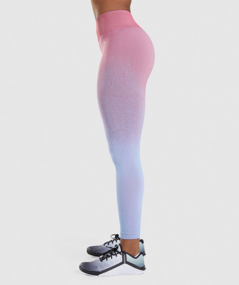 Gymshark Adapt Ombre Seamless Leggings Dam Rosa Ljusblå | SE-28531V