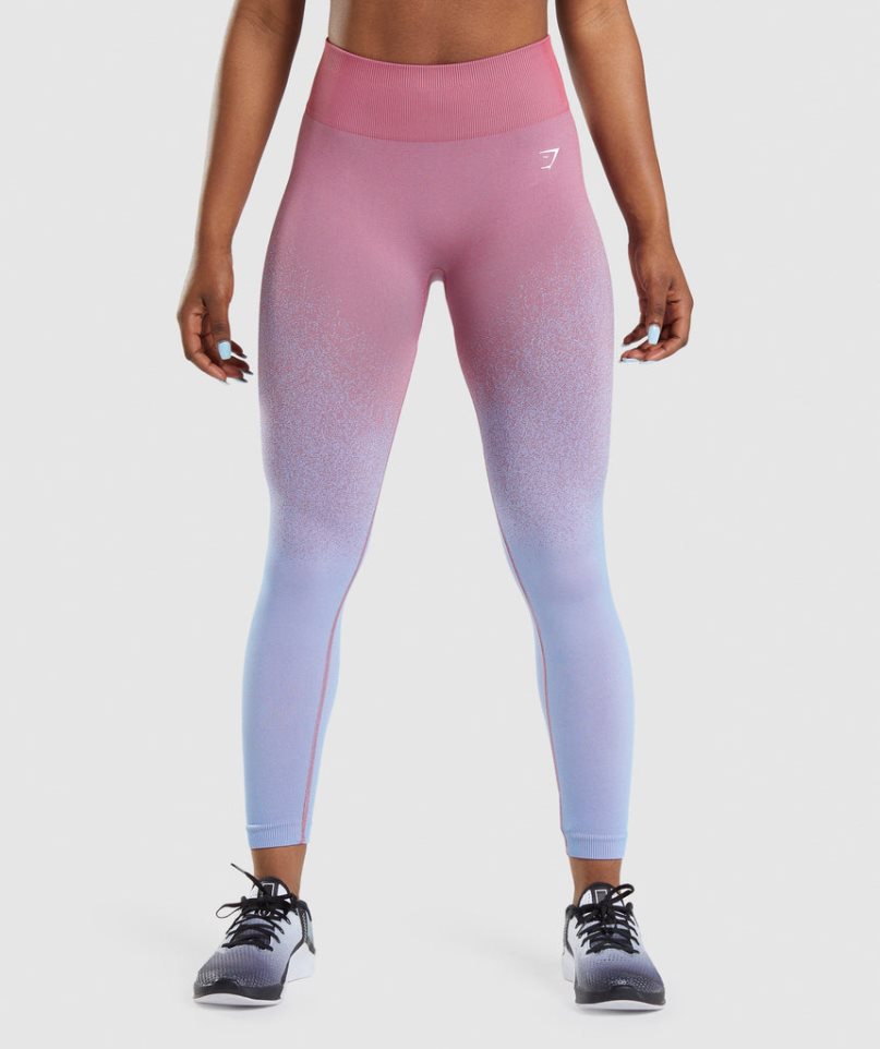 Gymshark Adapt Ombre Seamless Leggings Dam Rosa Ljusblå | SE-28531V