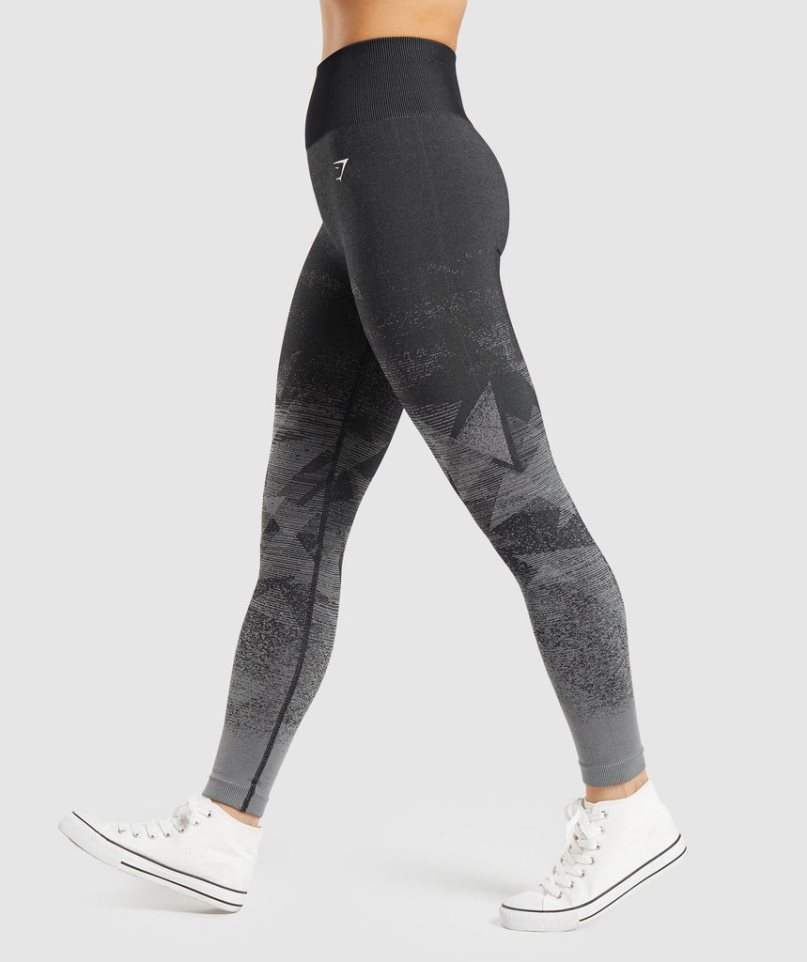 Gymshark Adapt Ombre Seamless Leggings Dam Svarta | SE-30859T