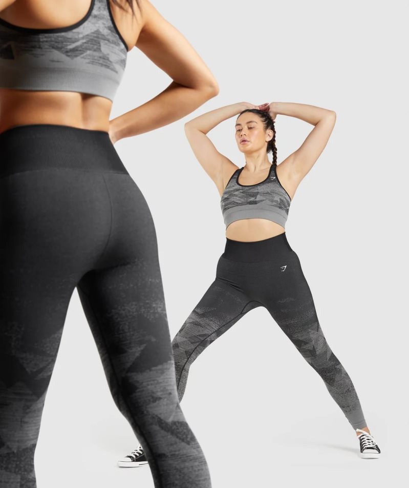 Gymshark Adapt Ombre Seamless Leggings Dam Svarta | SE-30859T