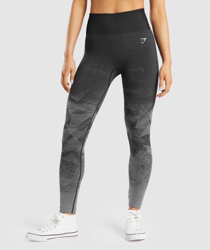 Gymshark Adapt Ombre Seamless Leggings Dam Svarta | SE-30859T