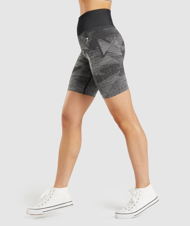 Gymshark Adapt Ombre Seamless Shorts Dam Svarta | SE-10635E