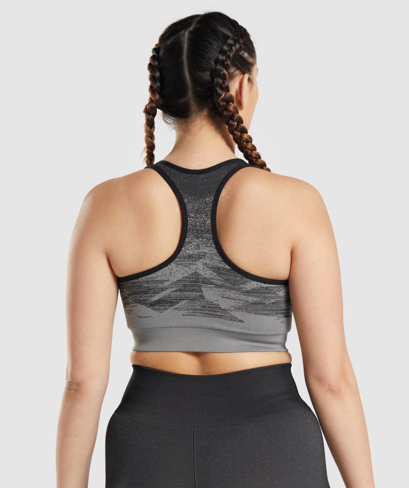 Gymshark Adapt Ombre Seamless Sport Bh Dam Svarta | SE-02365T