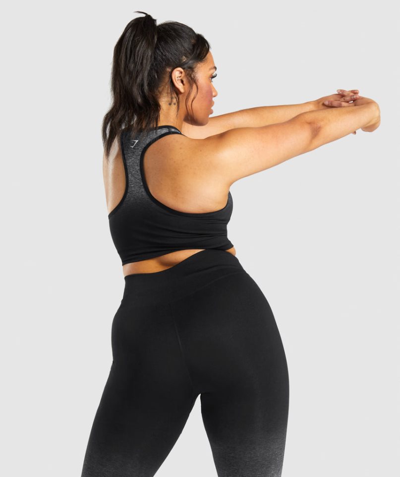 Gymshark Adapt Ombre Seamless Sport Bh Dam Svarta | SE-16428J