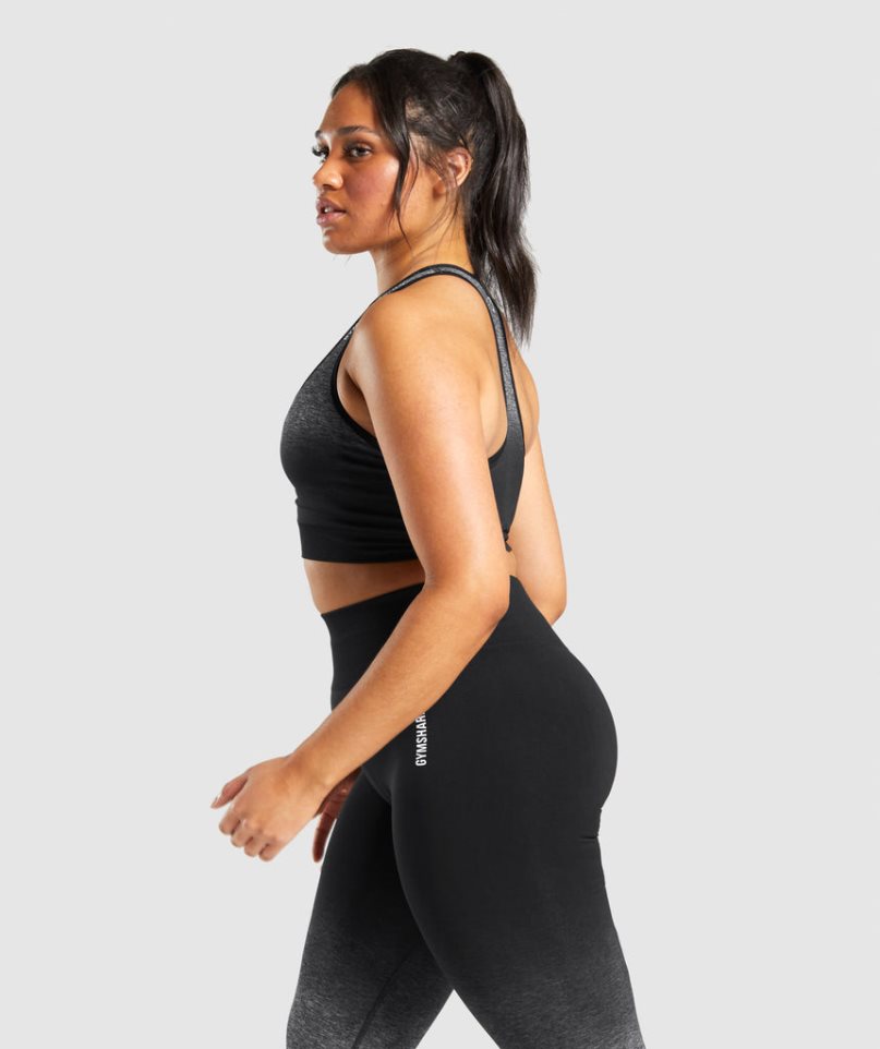 Gymshark Adapt Ombre Seamless Sport Bh Dam Svarta | SE-16428J