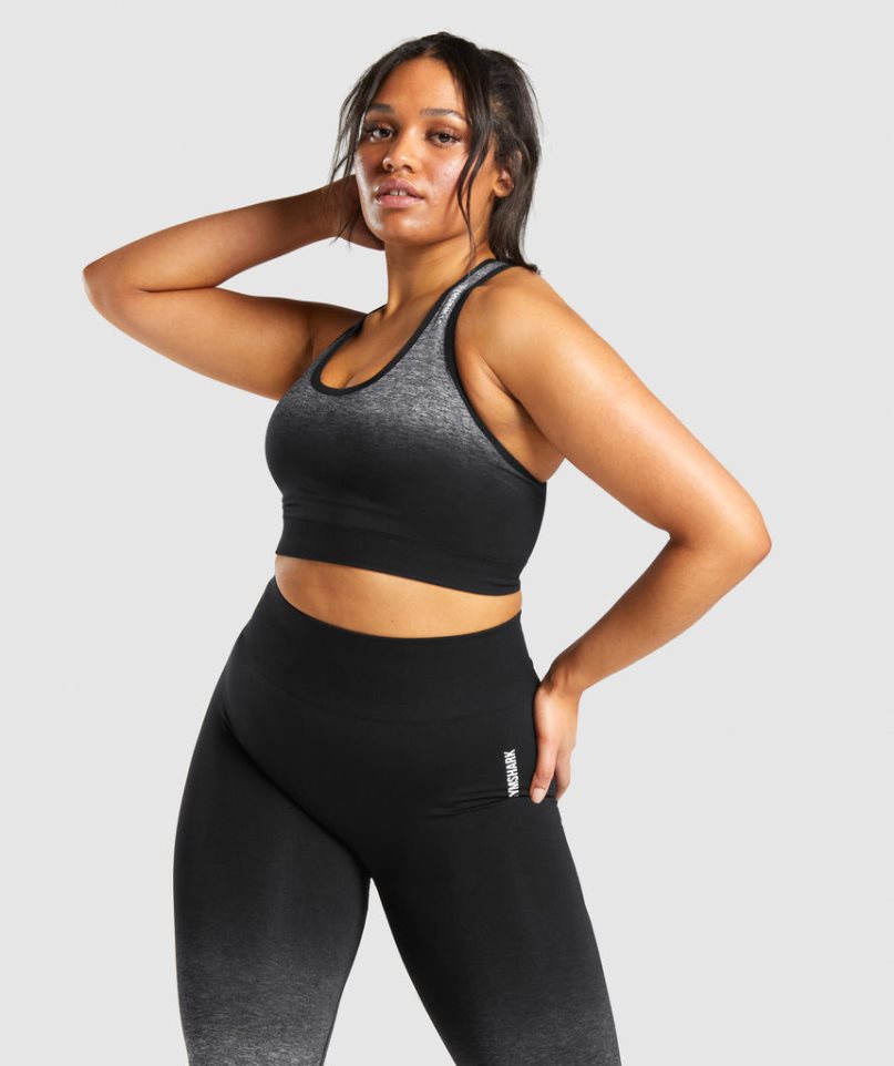 Gymshark Adapt Ombre Seamless Sport Bh Dam Svarta | SE-16428J